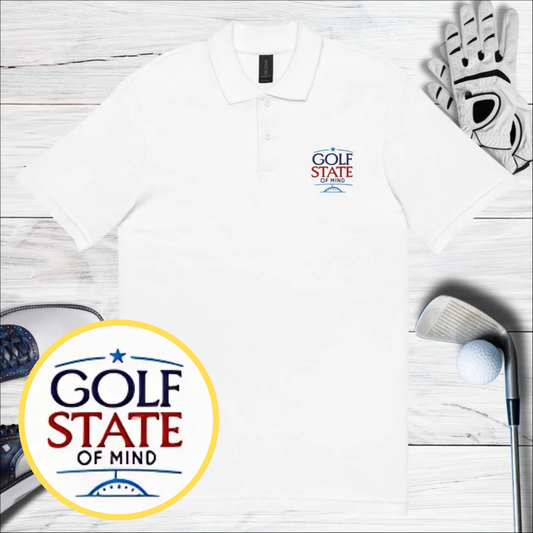 Golf State of Mind with Embroidered Golf Pique Polo Shirt