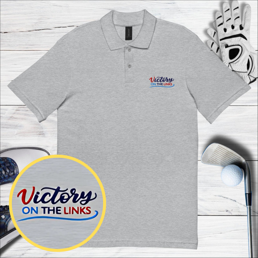 Victory on the Links Embroidered Golf Pique Polo Shirt