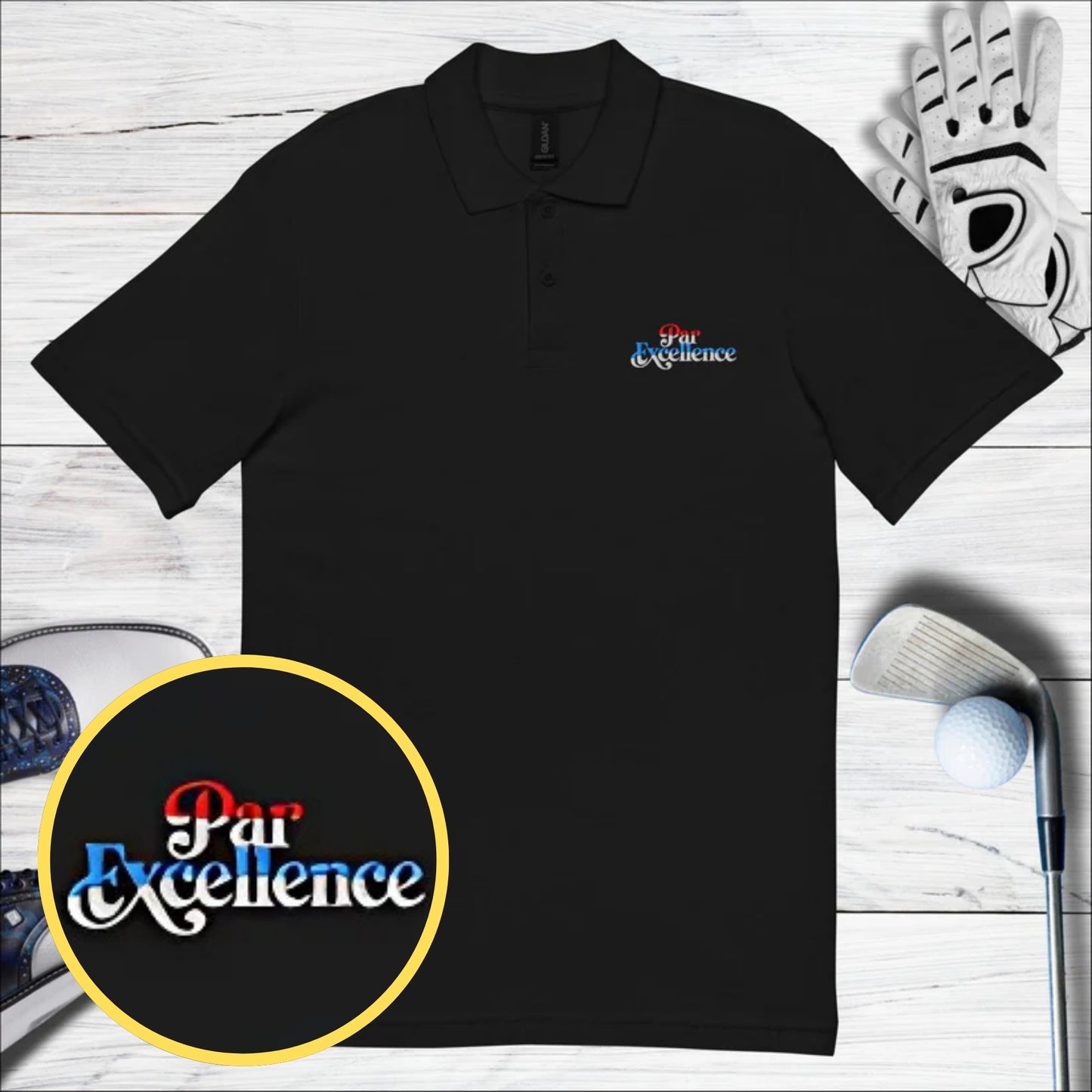 Par Excellence Embroidered Golf Pique Polo Shirt