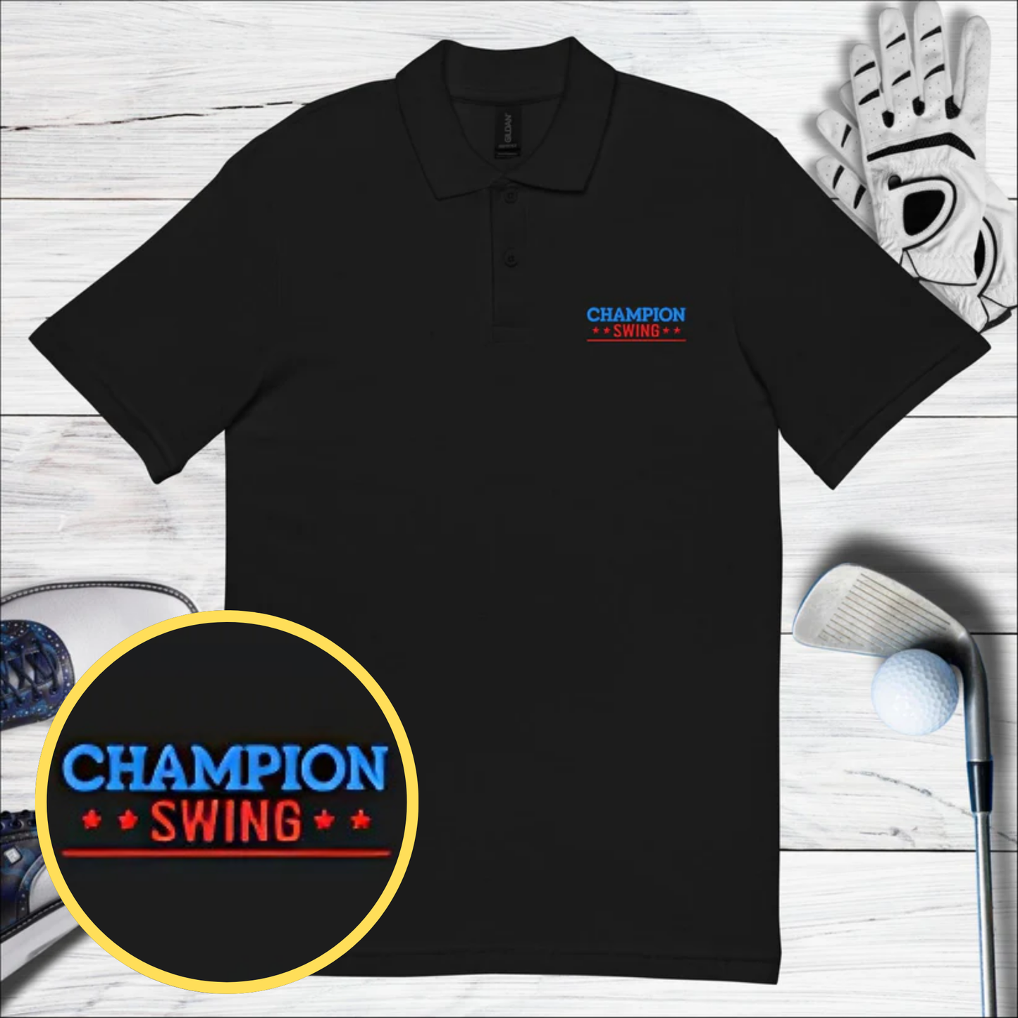 Champion Swing Embroidered Golf Pique Polo Shirt