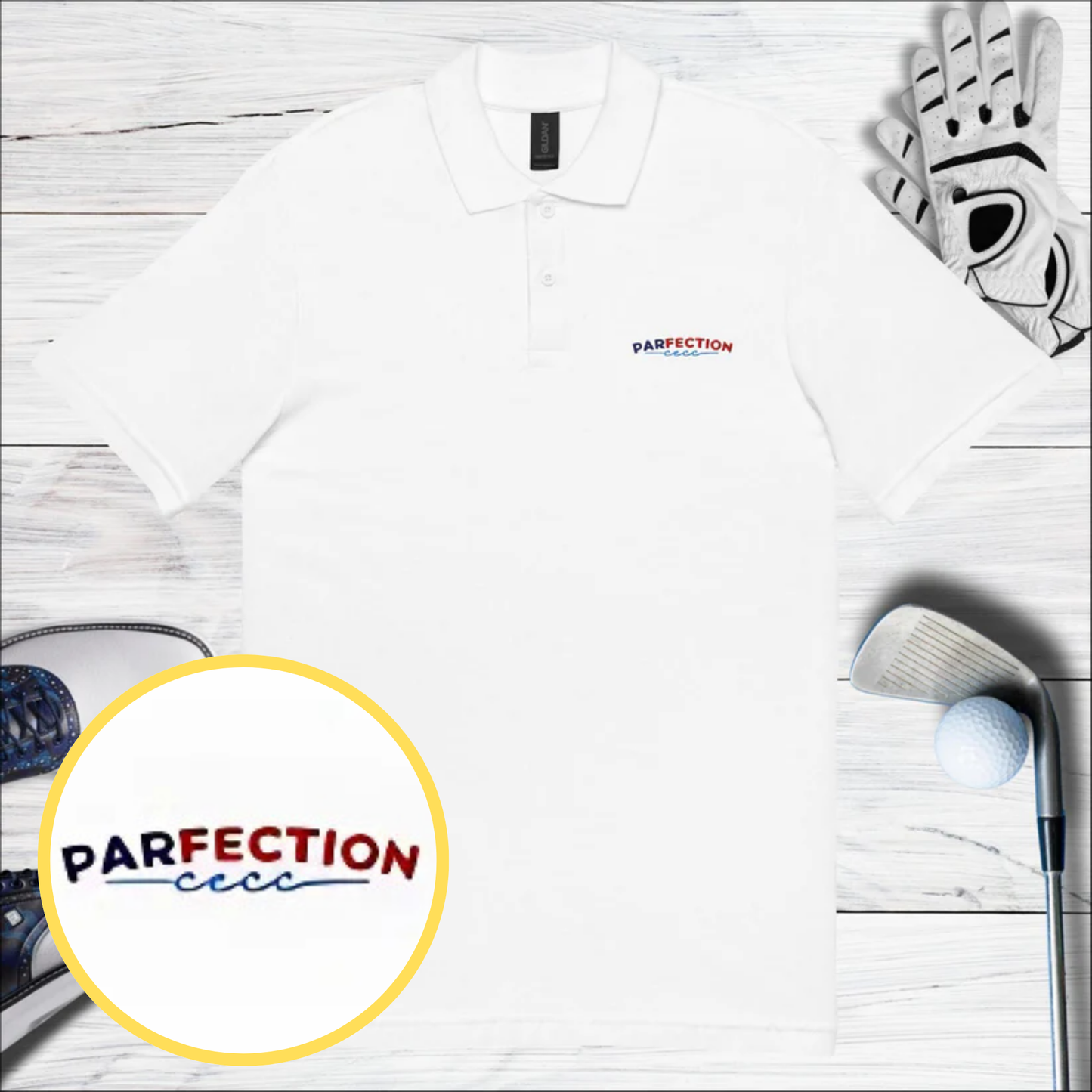 Parfection Embroidered Golf Pique Polo Shirt