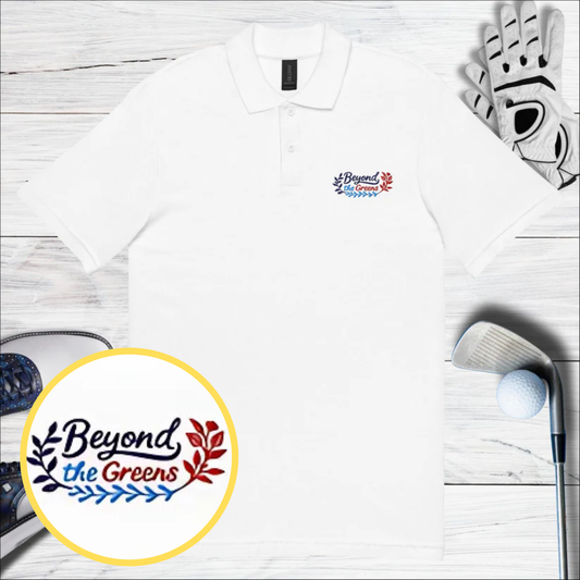 Beyond the Greens Embroidered Golf Pique Polo Shirt