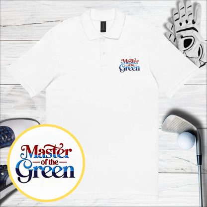 Master of the Green Embroidered Golf Pique Polo Shirt