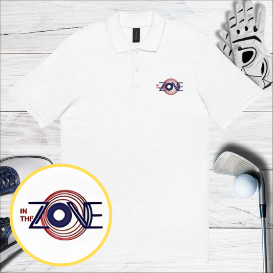 In the Zone Embroidered Golf Pique Polo Shirt