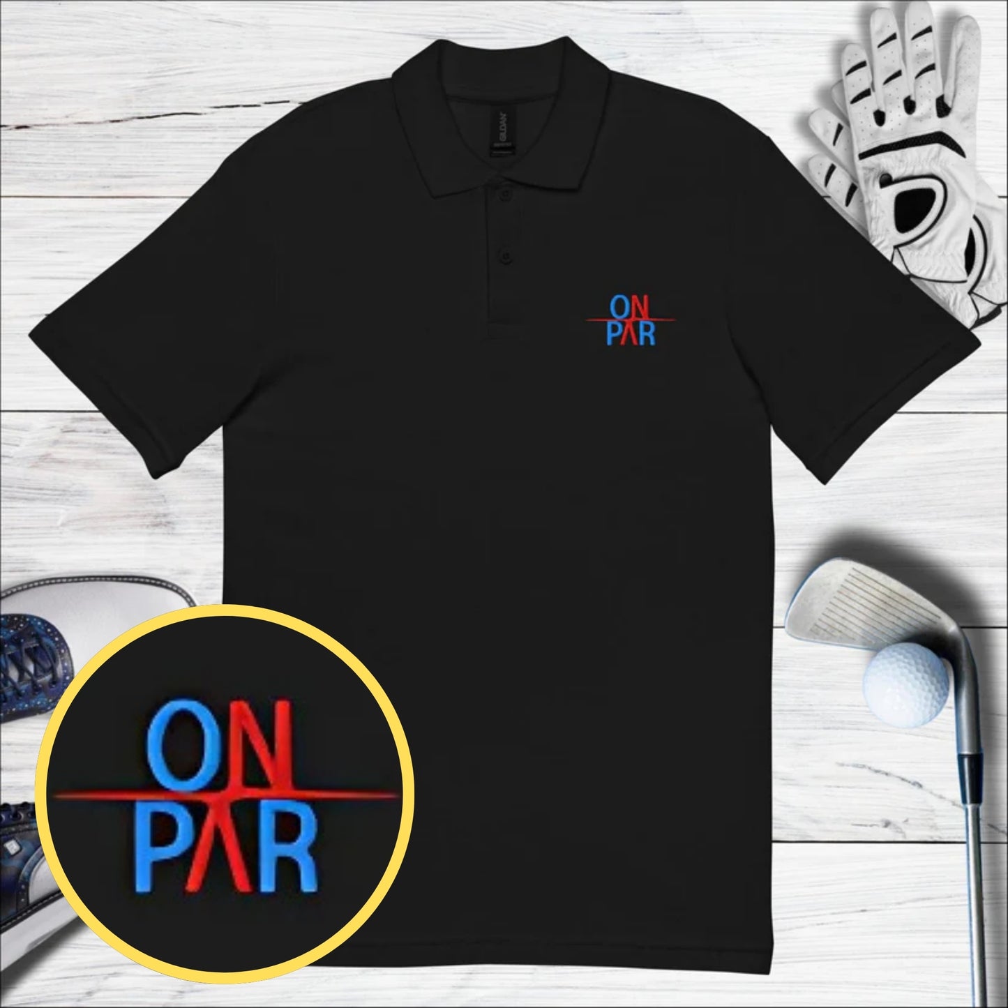 On Par Embroidered Golf Pique Polo Shirt