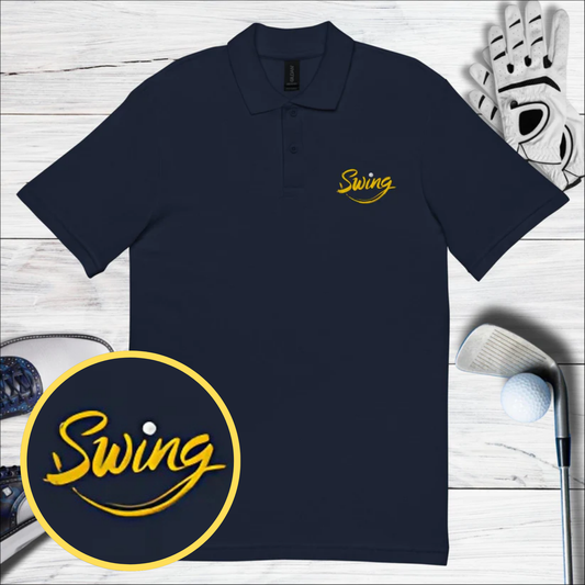 Swing Epic Bold Stylish Embroidered Golf Pique Polo Shirt