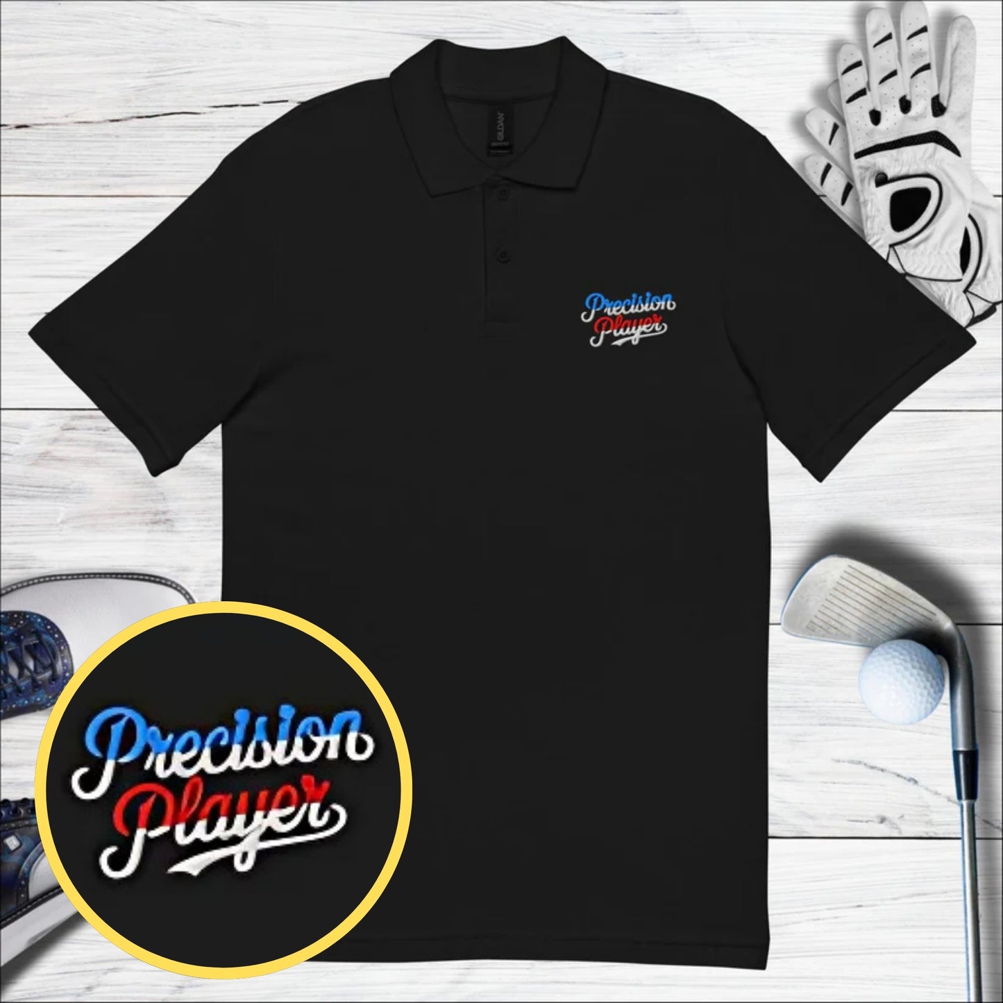 Precision Player Embroidered Golf Pique Polo Shirt