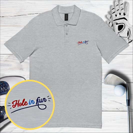 Hole in Fun Embroidered Golf Pique Polo Shirt