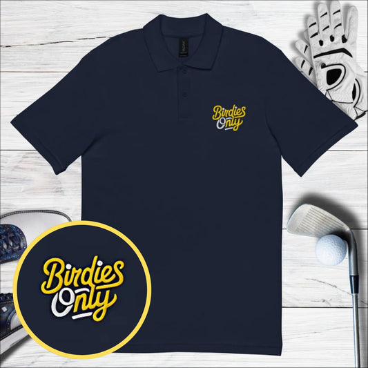 Birdies Only Embroidered Golf Pique Polo Shirt