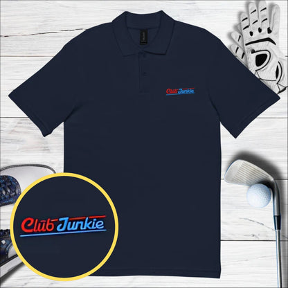 Club Junkie Embroidered Golf Pique Polo Shirt